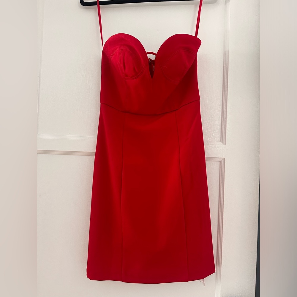 Red Strapless Cocktail Dress
